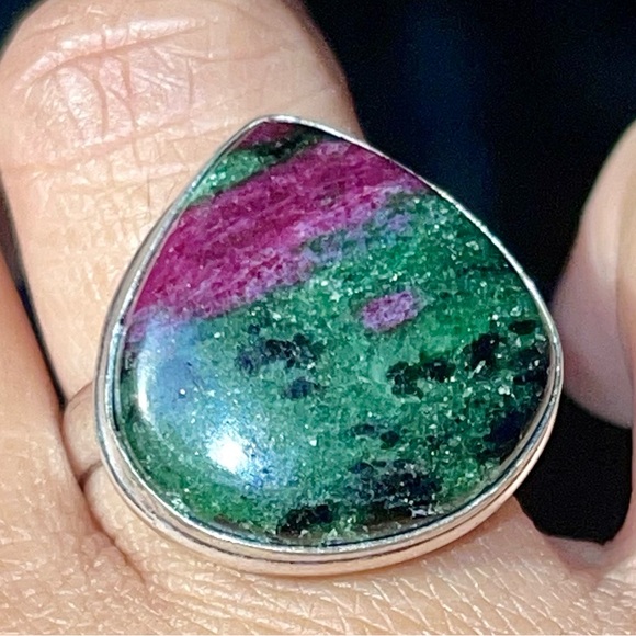 Anyolite Ruby Zoisite Ring Size 7 1/2 - Picture 10 of 14